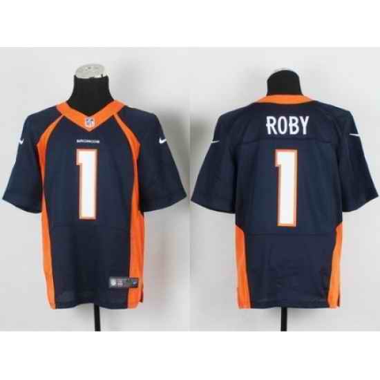 Nike Denver Broncos 1 Brandley Roby Blue Elite NFL Jersey